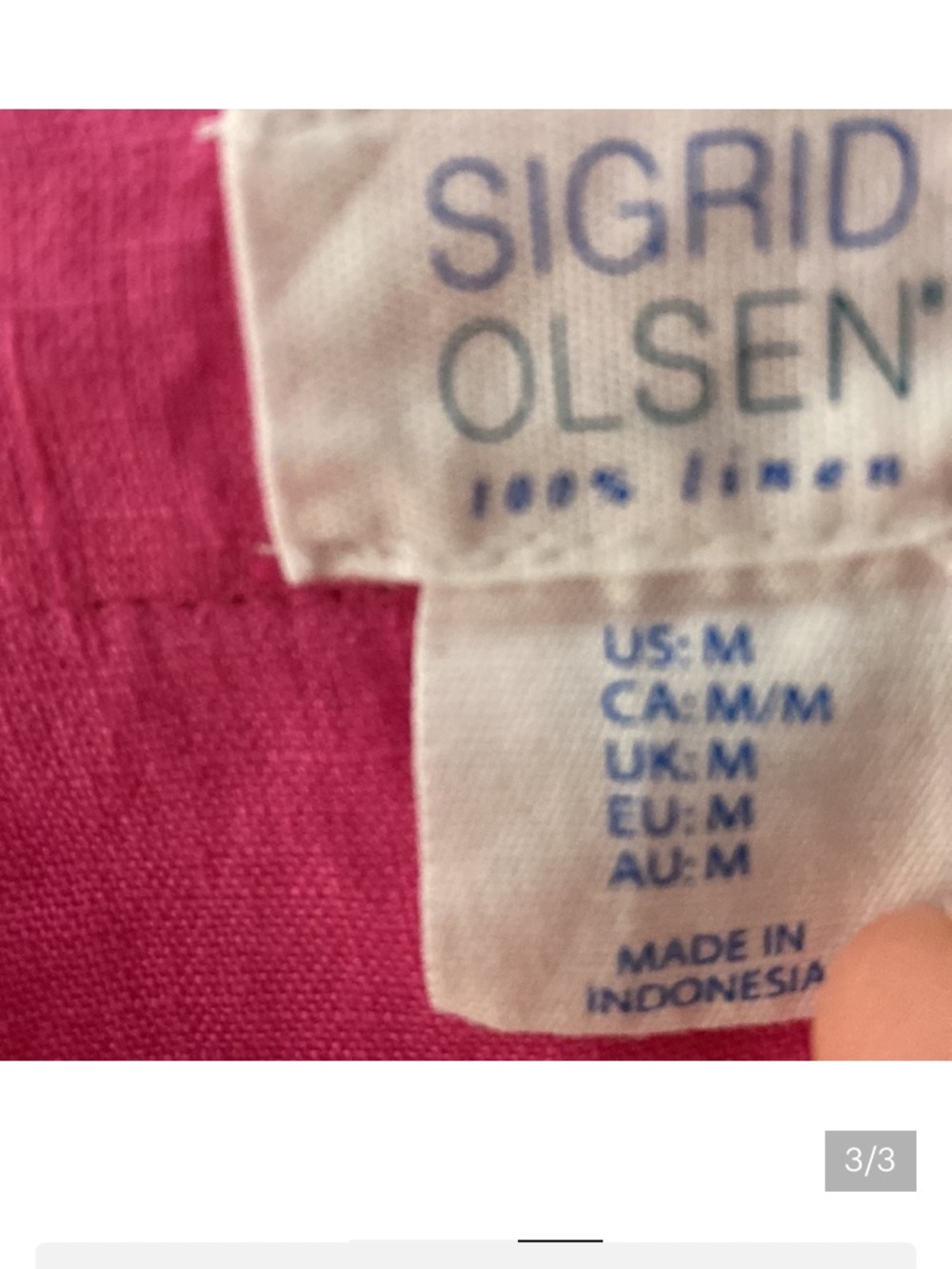 100% Linen Sigrid Olsen Dress Size M - Picture 3 of 5